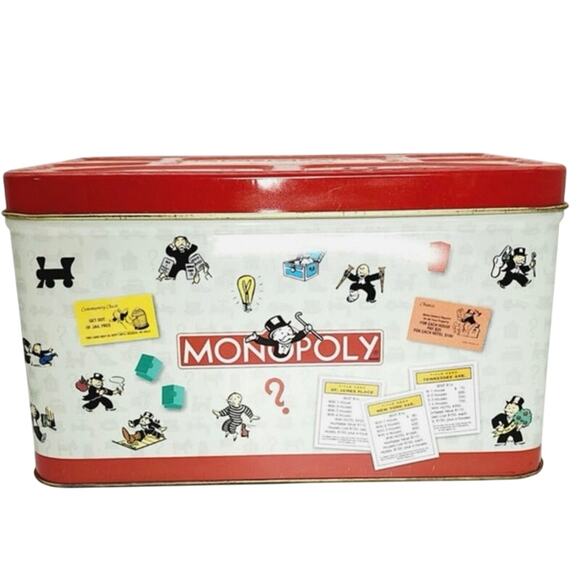 Extremely Rare Hasbro Monopoly Popcorn Tin Toy Chest 1998 Vintage Large 13x9x7" - Picture 2 of 12